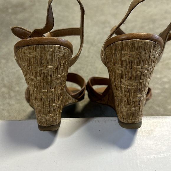 Aldo “Stralsund” Wedge Heel Sandals Brown Leather Size 8 PreOwned - Picture 5 of 7